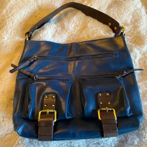 Blue leather Nino Bossi bag